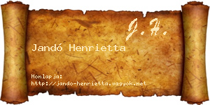 Jandó Henrietta névjegykártya